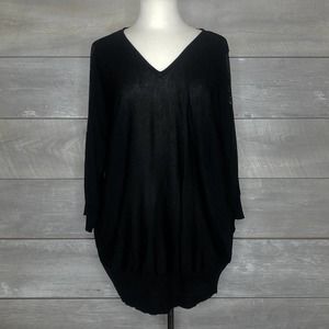 Size 2X Black Shimmer Cold Shoulder Top